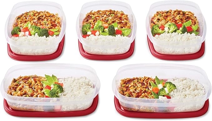 Rubbermaid EasyFindLids Meal Prep Containers 5.5 Cup Red