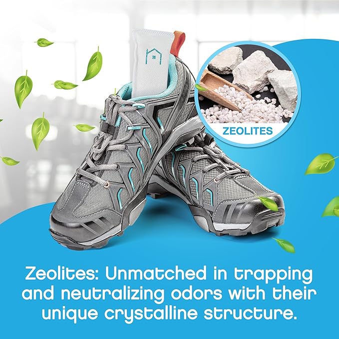NonScents Shoe & Refrigerator Deodorizer Bundle - 1 Pack (2 Count) Shoe Odor Eliminator & 4 Refrigerator Deodorizer - Powerful, Reusable Odor Absorbers for Shoes, Fridge, Closets - Unscented Freshness