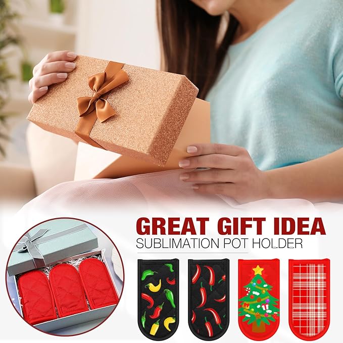 Dandat 24 Set Hot Handle Covers for Daily Replace Use Gift Pan Handle Sleeve Covers Heat Resistant Cast Iron Holder Sleeve Washable Handgrip Mitts for Christmas Kitchen Gifts Craft (Black Red)