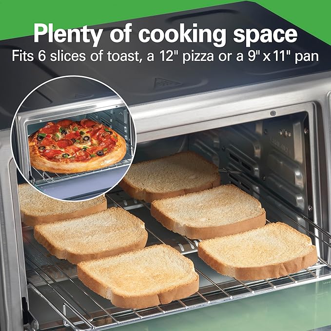 Hamilton Beach® Sure-Crisp® Air Fryer Toaster Oven, 6 Slice Capacity, Stainless Steel Front Panel, R31418 (Renewed)