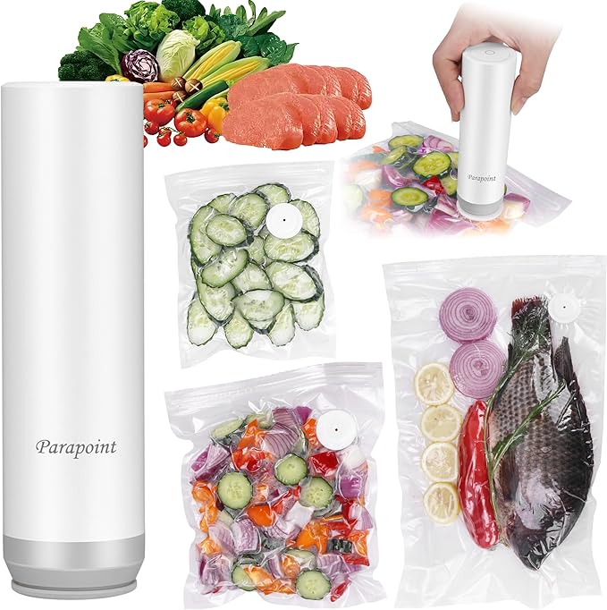 Handheld Vacuum Sealer for Food Powerful Vacuum Sealer Machine,Seal Meal Saver,Portable Food Sealer (Vacuum Sealer Machine + 30 Reusable Vacuum Bags）