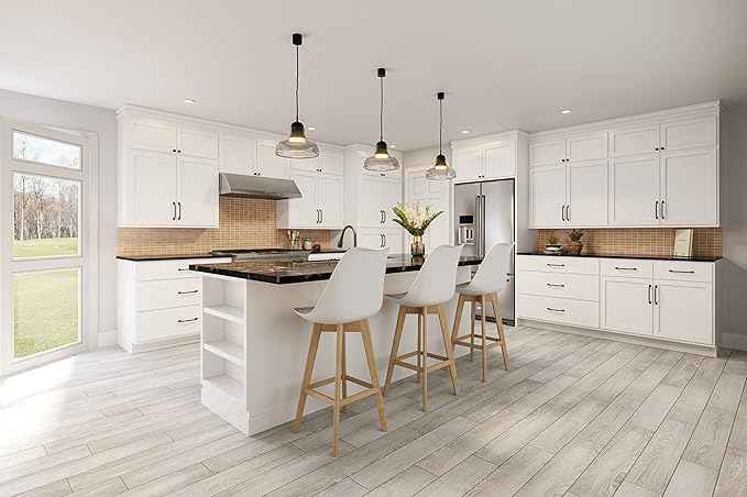 Quicklock RTA (Ready-to-Assemble) 42" Tall Wall Kitchen Cabinets - Shaker Style | 100% Hardwood | Made in America | Soft Close Hardware (Pure White, 12" D x 24" W x 42" H Corner)