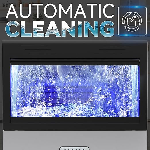 YITAHOME 132lbs Ice Maker Machine Commercial Under Counter Ice Maker, ETL & DOE Certificated Commercial Large Ice Makers Freestanding for Home Cafe Bar Restaurant 55pcs with 33lbs Storage Bin