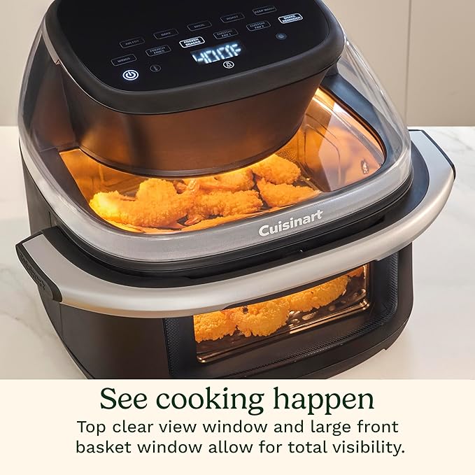 Cuisinart ClearView Large 9-Quart Basket Air Fryer with ClearView Window, Digital Control Panel, 5 Functions, 3 Air Fry Presets, 2 Custom Presets, Easy Clean, PFAS-Free, 3 -Year Warranty, AFC-9