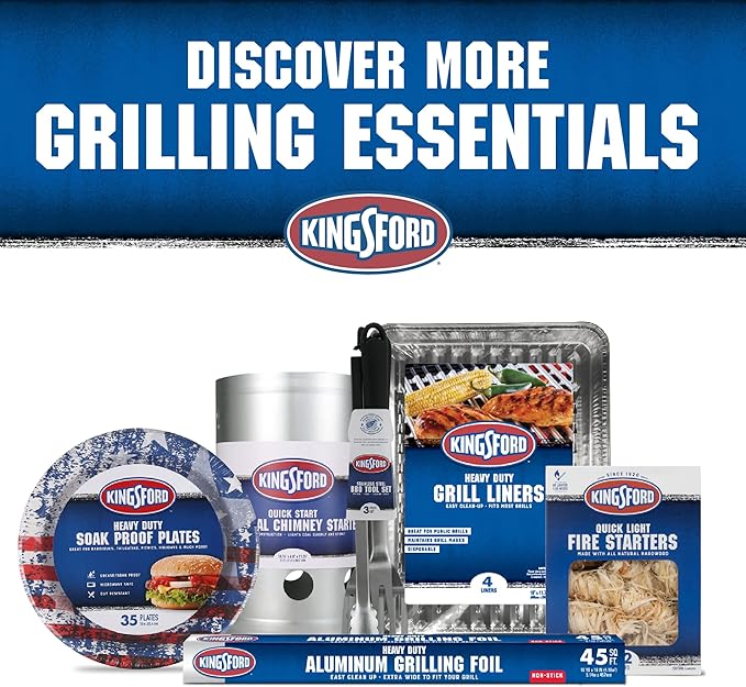 Kingsford® Heavy Duty Aluminum Grilling Foil Liners, 4ct | 14.75” x 9” Foil Grill Liners for Grilling, Cooking, and Steaming Extra Tough Grilling Accessories (Pack of 2)