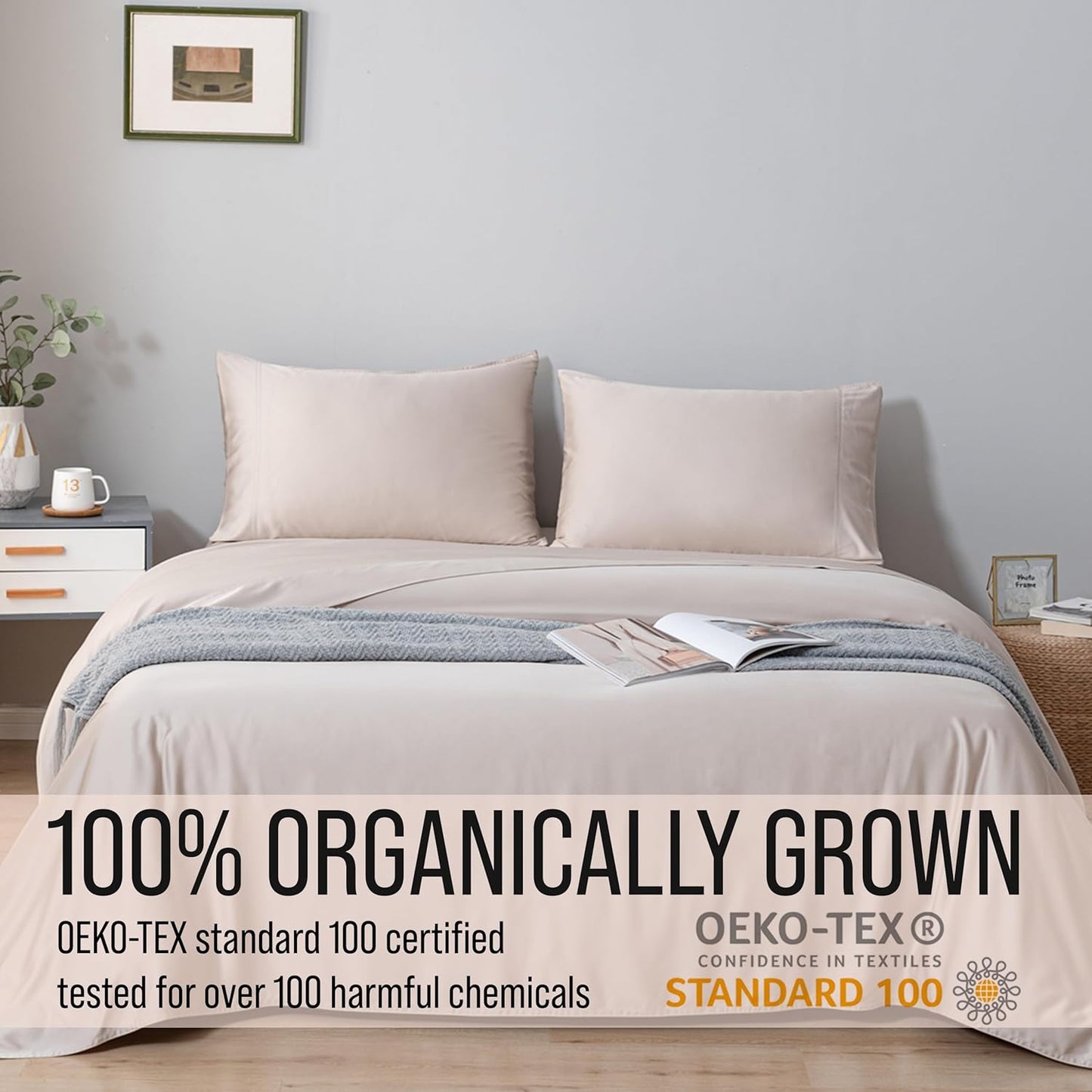 Bella Coterie Luxury Bamboo Viscose Twin Size Sheet Set | 100% Organically Grown | Ultra Soft | Cooling for Hot Sleepers | 18" Deep Pocket [Dune]