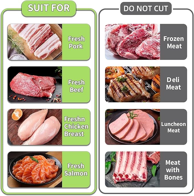 Fresh Meat Slicer with SteadyGrip, Thickness Adjustable 2 or 4 mm, 17 IN 1 Stainless Steel Manual Meat Cutter, Cleaver Kitchen Knife, Jerky Slicer Suit for Chicken Breast Beef Pork (Black)