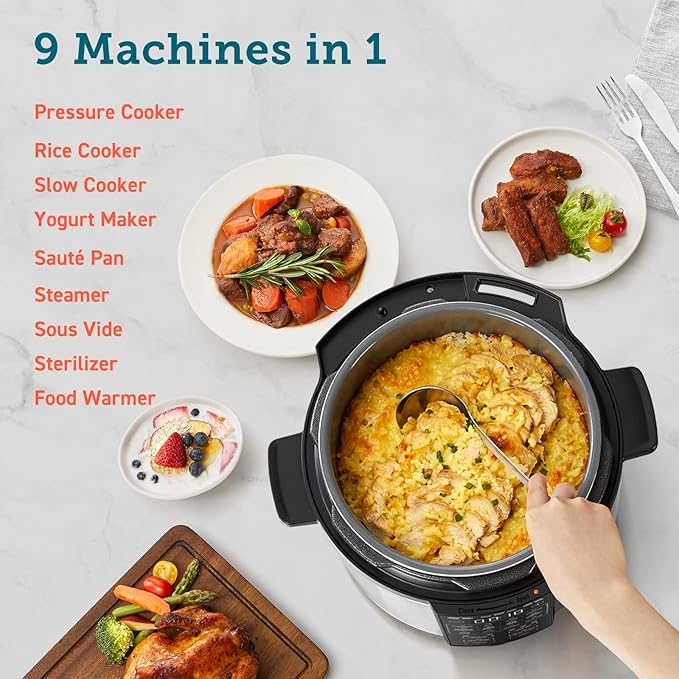 COSORI Electric Pressure Cooker 6 Quart, 9-in-1 Instant Multi Cooker & Air Fryer TurboBlaze 6.0-Quart Compact Airfryer that Roast, Bake, Proof, 9 Functions