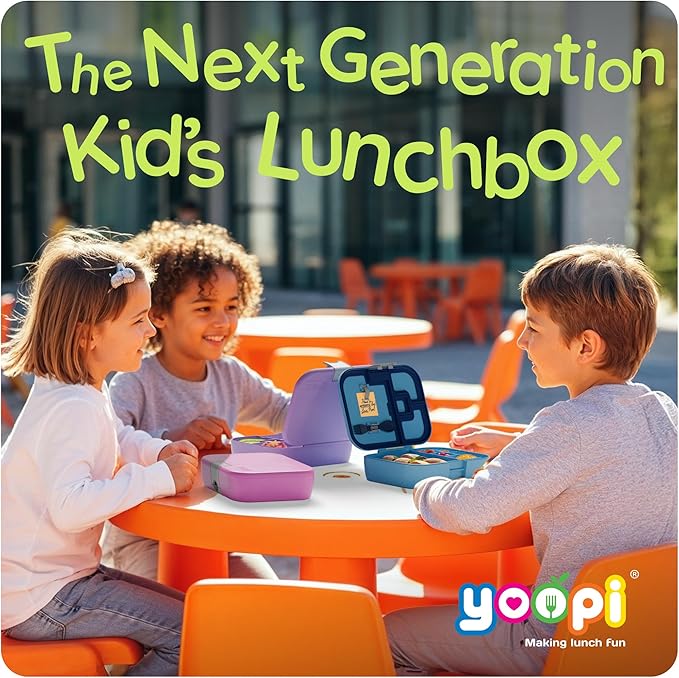 YOOPI Lunch Boxes for Kids – Toddler Bento Box with 4 Compartment Food Container, Lunch Box for School, Leakproof Lunchbox Containers, Sandwich Box, Lightweight Snack Box, Durable,Easy Open (Pink)