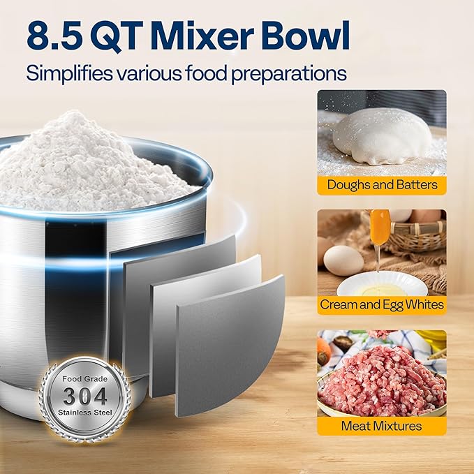 VIVOHOME 6 in 1 Multifunctional Stand Mixer with Electric 5 Trays Food Dehydrator Machine