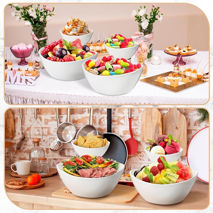 2 Set Chip and Dip Serving Set 2 Tier Chip and Dip Serving Dish Porcelain Appetizer Bowl and Platter with Stand for Food Taco Bar Salad Display Dessert Entertaining Party(Gold,Classic Style)