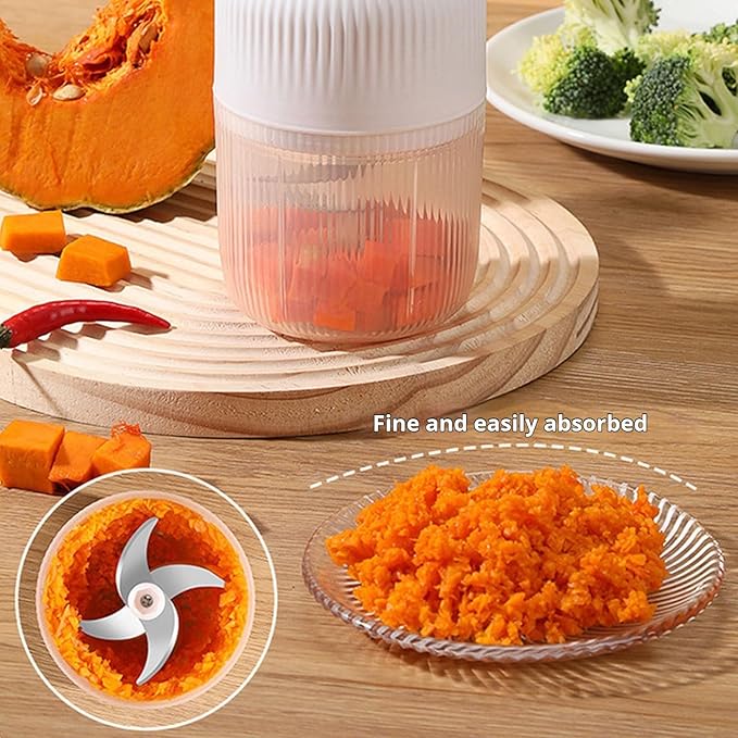 2026 Upgraded Electric Garlic Chopper, Mini Portable Veggie Cutter, USB Rechargeable, 350ML Portable Cordless Mini Food Processor for Nuts Chili Onion Minced Meat and Spices (2PCS-C)