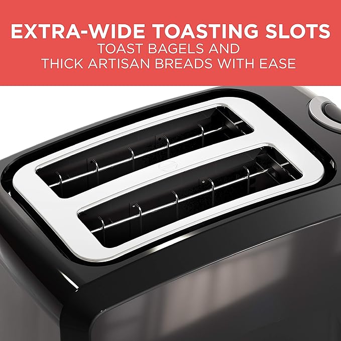 BLACK+DECKER 2-Slice Toaster 850W 6 Settings Bundle with 12-Cup Coffee Maker Built-in Grinder Programmable