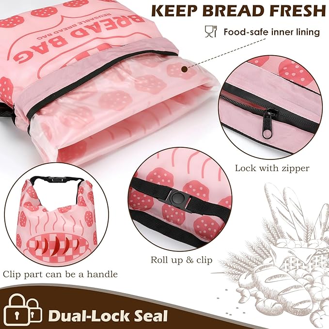 2 Pack Reusable Bread Bags for Homemade Bread, 17"×13" Sourdough Bread Storage Bags with Bowl Cover - Keep Loaf Fresh and Easy to Wash(Cookie Style)