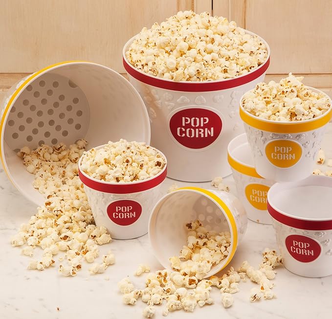 Hutzler Popcorn Buckets, set of 2, Red