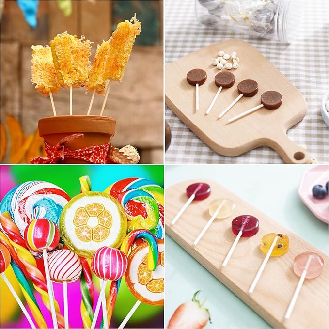 1000Pcs 6 Inch White Paper Lollipop Sticks, Paper Sucker Sticks, Cake Pop Stick for Cake Toppers, Chocolate,Cookie,Rainbow Candy