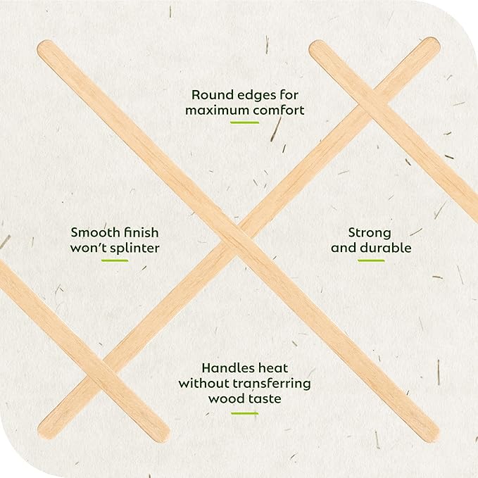 Birch Wood Coffee/Beverage Stirrers 7" (1000 pack) Eco-Friendly Great For Your Coffee Nook.