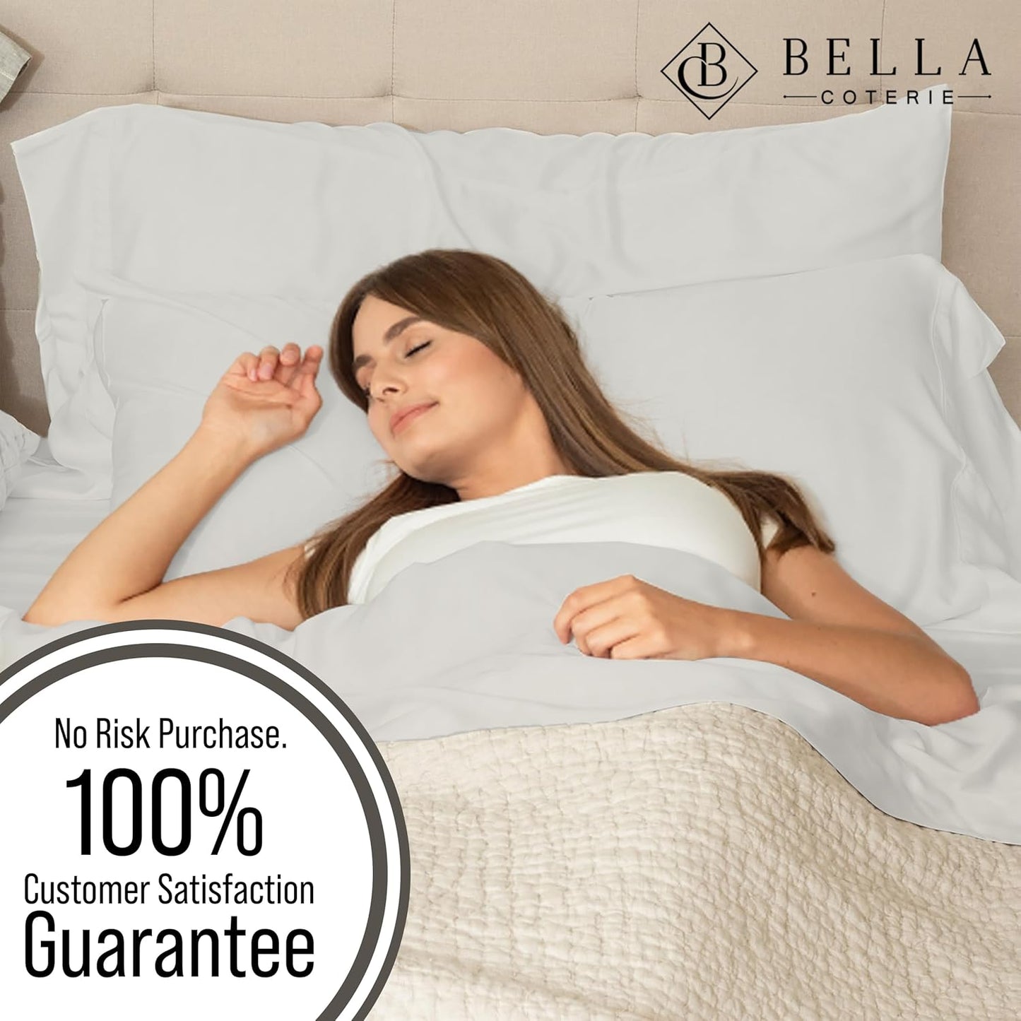 Bella Coterie Luxury Bamboo Viscose Full Size Sheet Set | 100% Organically Grown | Ultra Soft | Cooling for Hot Sleepers | 18" Deep Pocket [Grey Mist]
