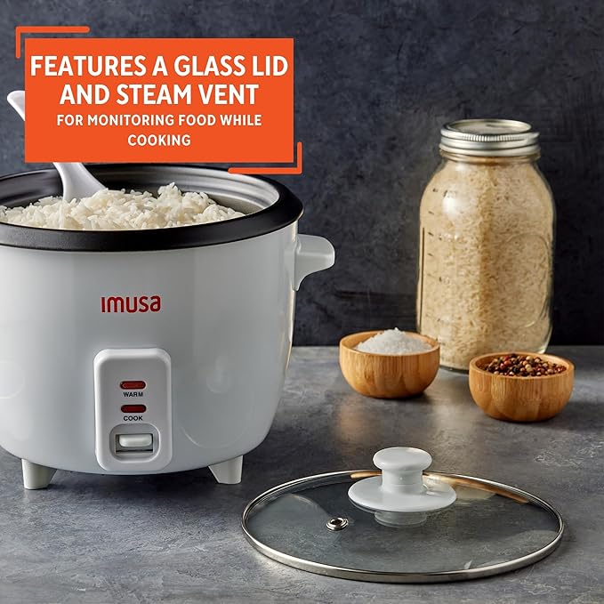 IMUSA Electric Rice Cooker 10 Cup Cooked 5 Cup Uncooked – Ceramic Nonstick Pot, Multi Cooker for Rice, Quinoa, Oatmeal, Stew – Keep Warm – Compact for Kitchen Dorm RV