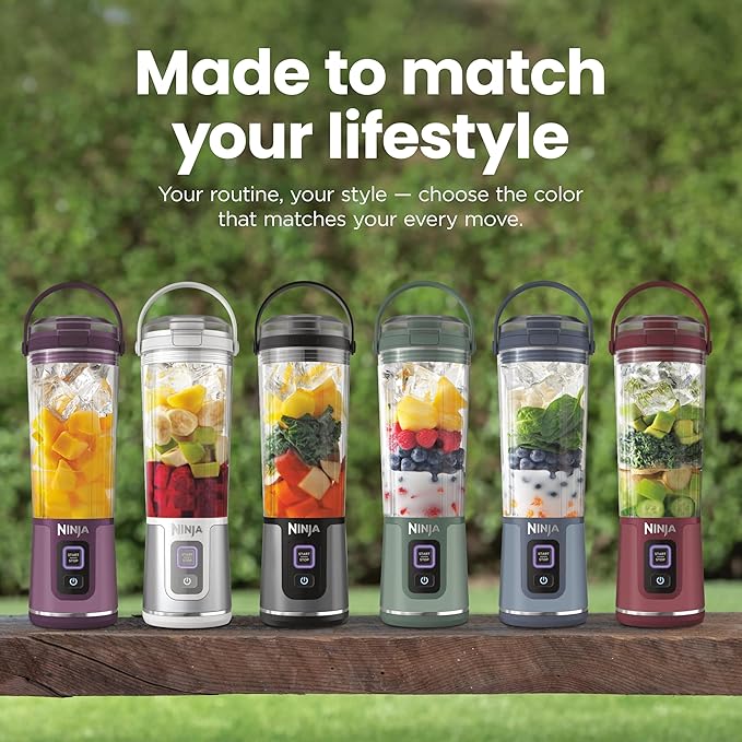 Ninja Blast Portable Blender, Cordless, 18oz. Vessel, Personal Blender For-Shakes and Smoothies, BPA Free, Leakproof-Lid and Sip Spout, USB-C Rechargeable, Dishwasher Safe Parts, Lavender, BC151ML