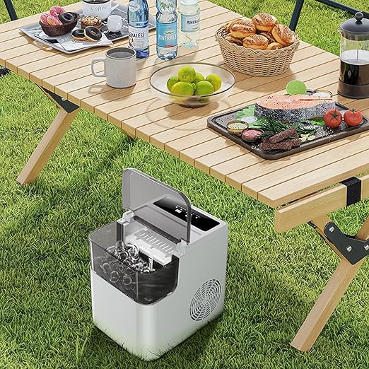 Ice Maker Machine Counter Top for Home, 12kg/26lb in 24h, 2 Bullet Ice Sizes, 500g Storage, Portable Small Clear Ice Cube Maker for Kitchen/Party/bar