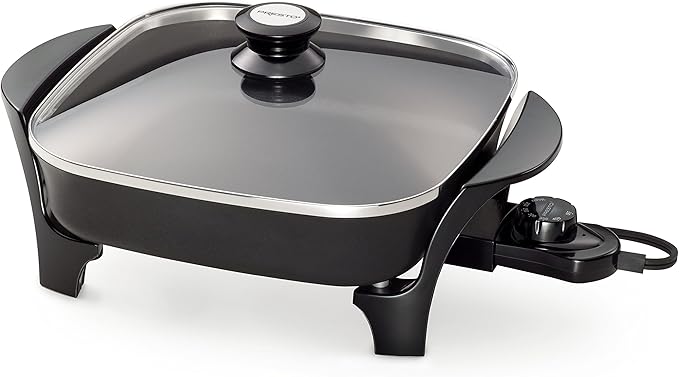Presto 06852 16-Inch Electric Skillet with Glass Cover & 06626 11 inch Electric Skillet w/glass lid