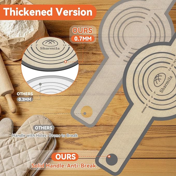 Silicone Bread Sling for Dutch Oven - Non-Stick & Heat Resistant, 2Pcs Oval and Round Reusable With Long Handles for Transfer Sourdough