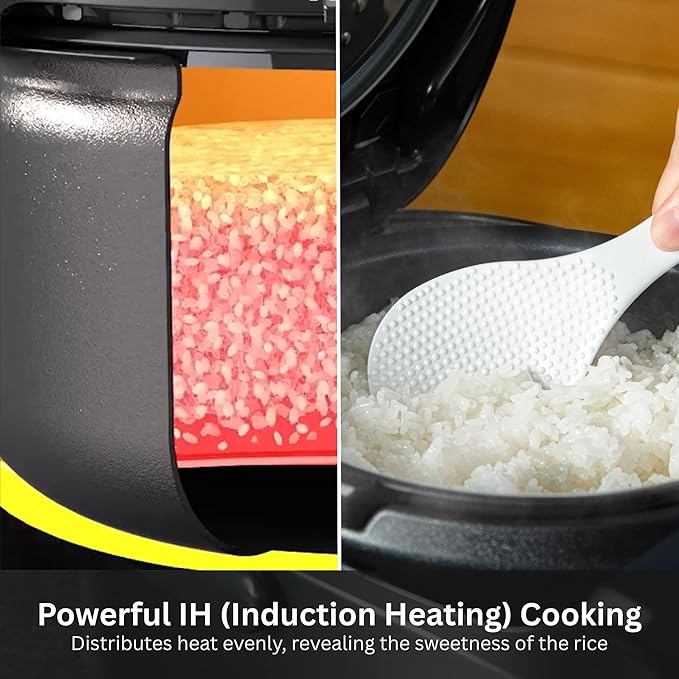 Tiger JPW-H10U Induction Heating Rice Cooker and Warmer with 14 Menu Presets and LCD Display (5.5-Cup, Mauve Black)