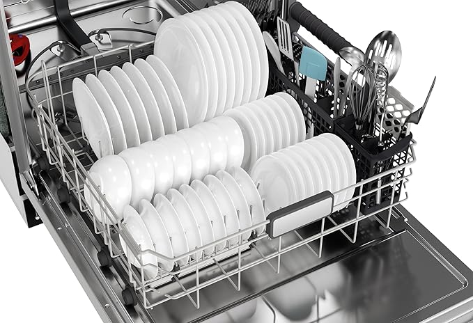 Sharp SDW6736MS 24-inch Stainless Steel Dishwasher, Third Rack, Library Quiet 47 dB, Power Wash Sprayer