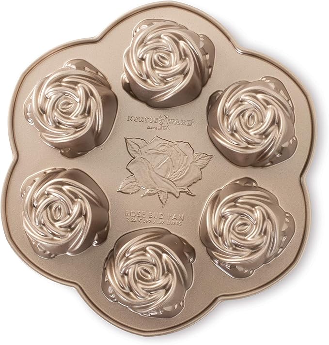 Nordic Ware Rosebud Cakelet, 2.25 Cup Capacity, Toffee