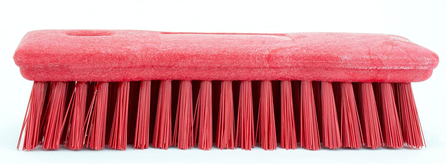 SPARTA Comfort Grip Scrub Brush Hand Brush for Bathroom, Kitchens, Countertop, Plastic, 8 Inches, Red