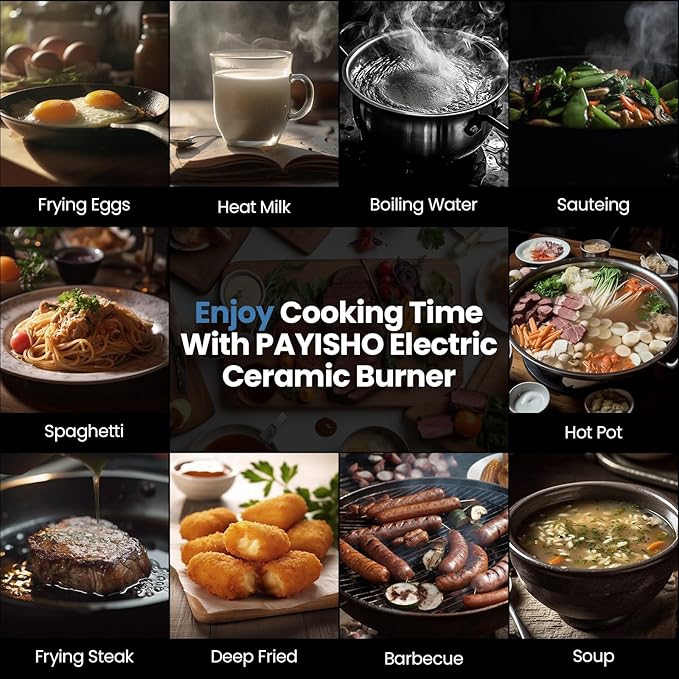 Electric Hot Plate Single Burner Portable Ceramic Cooktop For Cooking Ultra-thin Electric Stove Infrared Burner Cooker,24-Hour Timer Child Safety Lock,Compatible With All Cookware 1800W