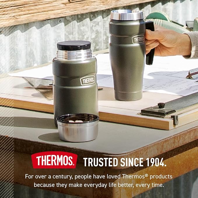 THERMOS Stainless King Vacuum-Insulated Food Jar, 24 Ounce, Matte Steel