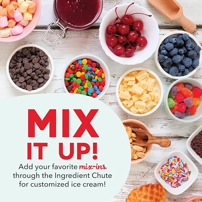 Dash Deluxe Gelato & Ice Cream Maker - HomeMade Dessert Maker with One-Touch Churning - Space-Saving Design & Easy to Clean - 2 Quarts, Aqua