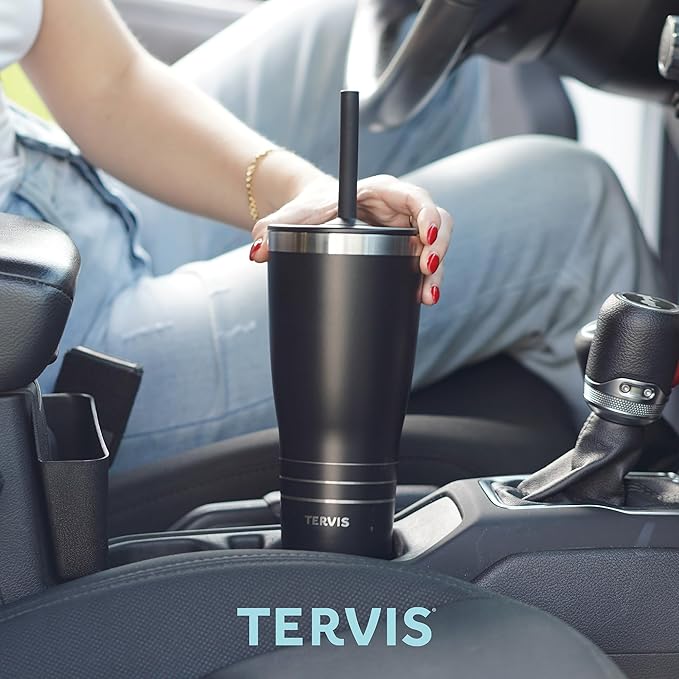 Tervis Traveler Coast Guard USCG Logo Triple Walled Insulated Tumbler Travel Cup Keeps Drinks Cold & Hot, 30oz - with Straw Lid, Stainless Steel