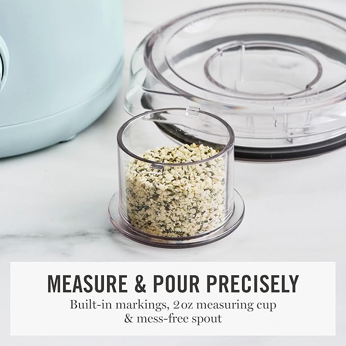 Martha Stewart 50oz Countertop Blender, Smoothie, Margarita & Ice Crushing Blender, BPA-Free Pitcher, 3 Speeds, 5 Presets, Auto-Clean Function, Dishwasher Safe, Stainless Steel Blades, Sky Blue
