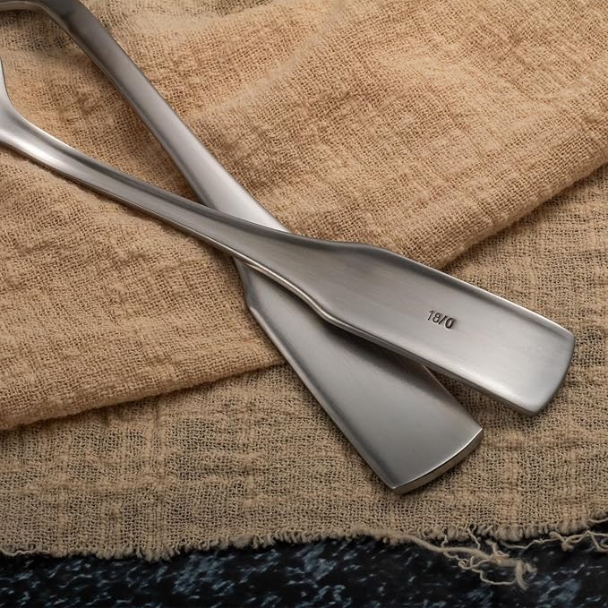 Alata Kate Satin 45-Piece Silverware Set with Utensil-Serving Set,Service for 8,Stainless Steel Flatware Set,Matte Satin Polished Cutlery Set,Dishwasher Safe