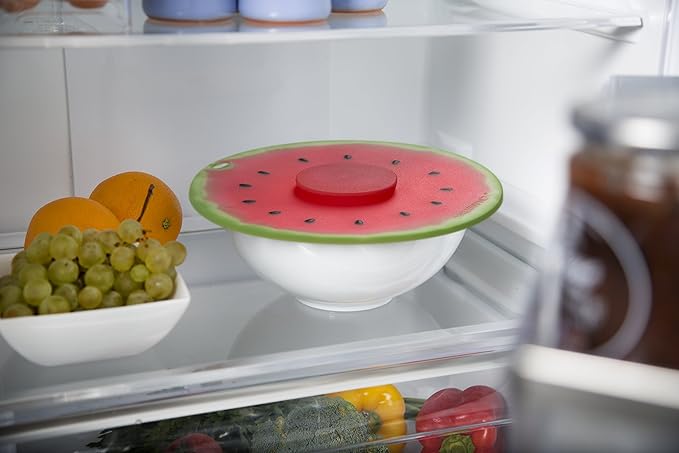 Charles Viancin - Watermelon Silicone Lid for Food Storage and Cooking - 8''/20cm - Airtight Seal on Any Smooth Rim Surface - BPA-Free - Oven, Microwave, Freezer, Stovetop and Dishwasher Safe