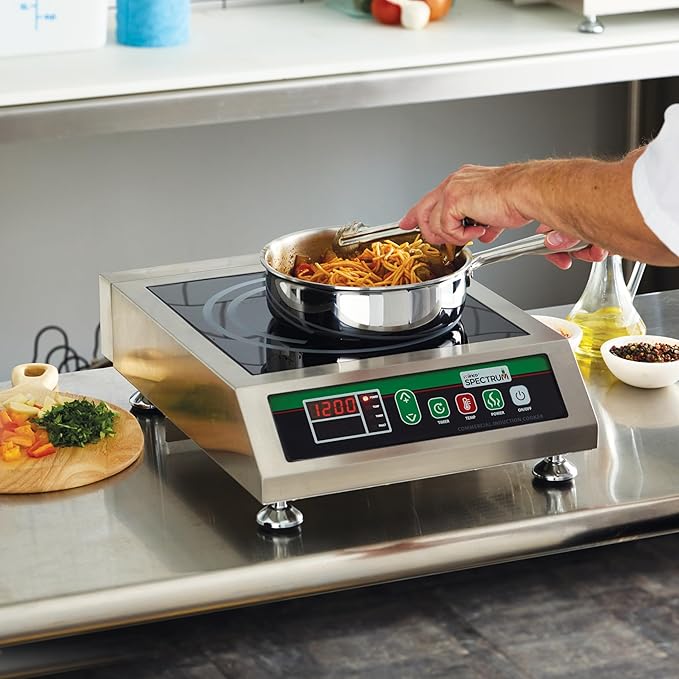 Winco EICS-18C Commercial-Grade Portable Induction Cooktop Burner with NEMA 5-20P Plug, 1800 W (NEMA 5-20P Plug), 120V