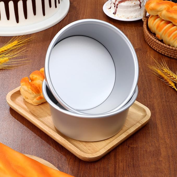 LIFKOME Detachable Bottom Round Cake Molds Baking Liners Included Set of Round Cake Pans for Home Professional Use