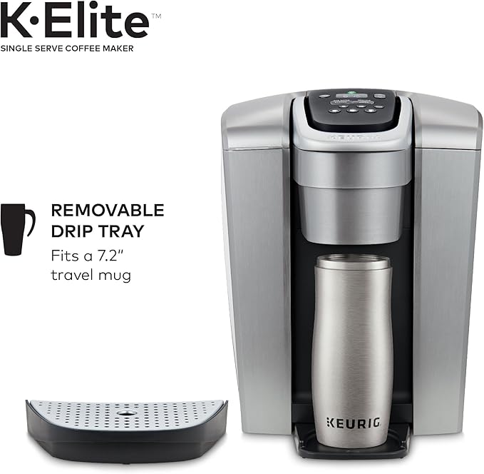 Keurig K-Elite Coffee Maker, Single Serve K-Cup Pod Coffee Brewer, With Iced Coffee Capability & 3-Month Brewer Maintenance Kit Includes Descaling Solution, Water Filter Cartridges & Rinse Pods