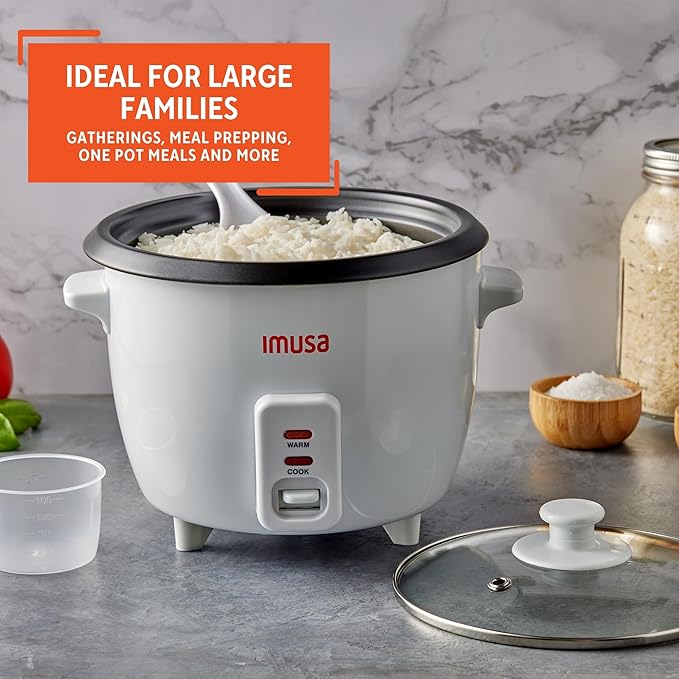 IMUSA Electric Rice Cooker 10 Cup Cooked 5 Cup Uncooked – Ceramic Nonstick Pot, Multi Cooker for Rice, Quinoa, Oatmeal, Stew – Keep Warm – Compact for Kitchen Dorm RV