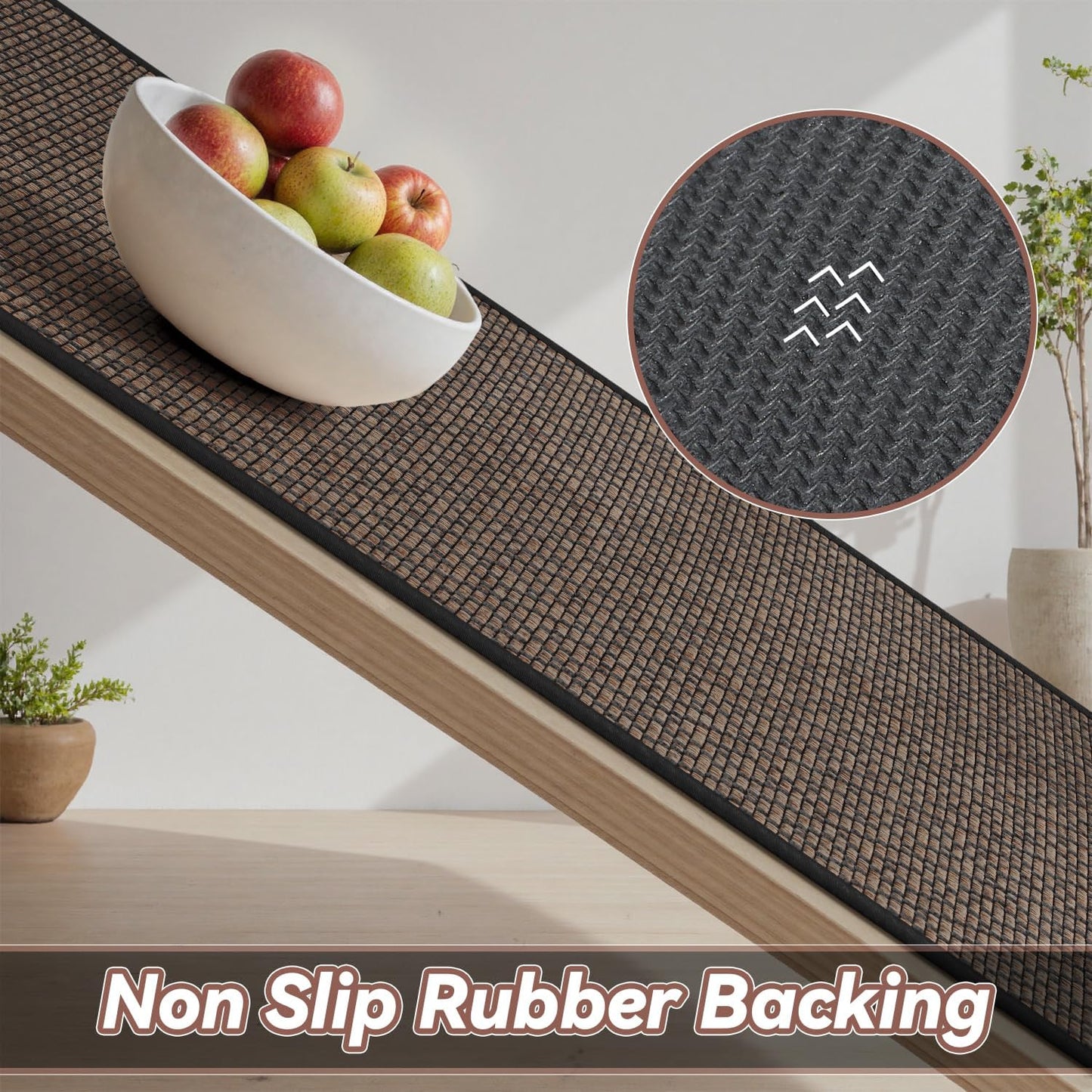 PADOOR Kitchen Runner, Rubber Backed Kitchen Runner Rugs Non Skid Washable, Super Absorbent Kitchen Mats for Floor Front of Sink, 20"x70" Black