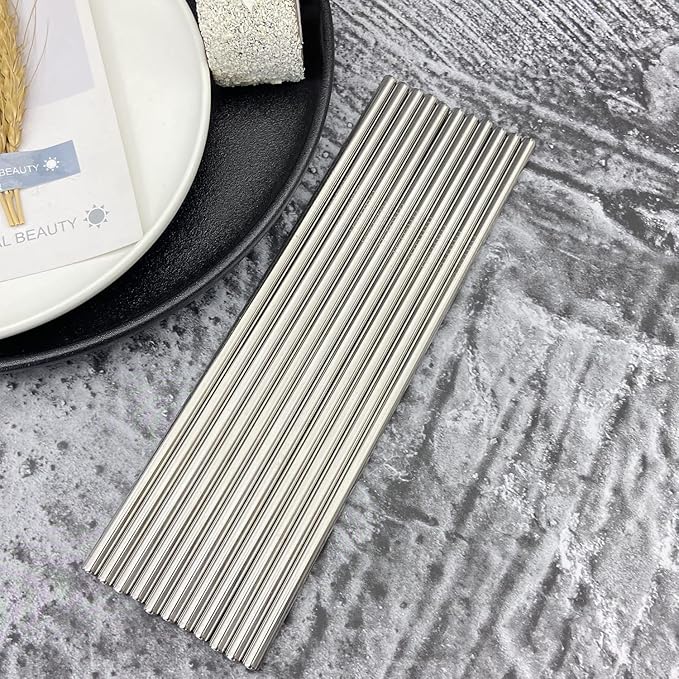 Reusable Straight Metal Straw 50Pack in Bulk,215mm Stainless Steel Straws for Drinks.Drinking Straws Wholesale for 30 oz & 20 oz Tumblers Yeti Water Bottle (8.5" - Silver, 50pcs - Straight)