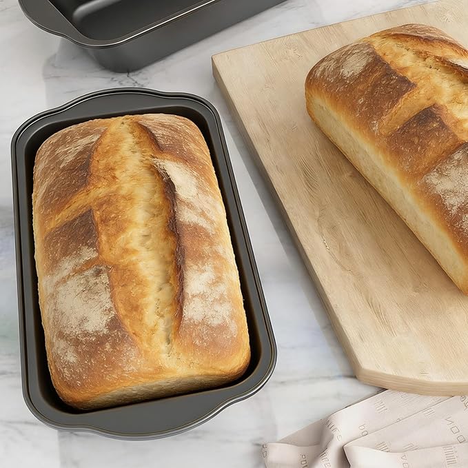 QTLCOHD 6 Pack 8" x 4" Bread Loaf Pan for Baking Homemade Bread, Non Stick Carbon Steel Loaf Pans