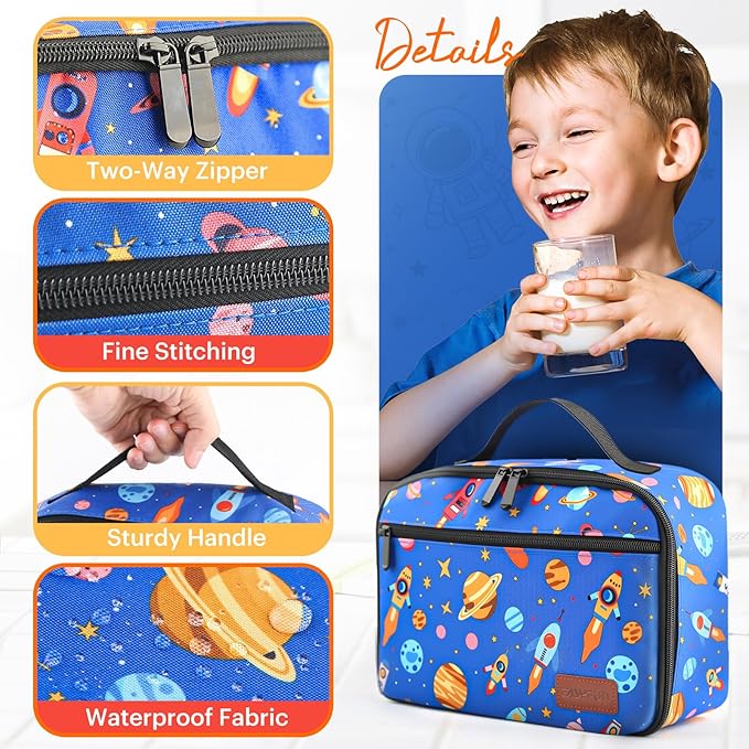 Lunch Box Kids, Lunch Bags for Women Men, Insulated Cooler Reusable Cute Lunch Containers for Boy & Girls, Adults Leak Proof Large Lunch Tote Bags for School, Work, Travel, Picnic Outdoor and Beach