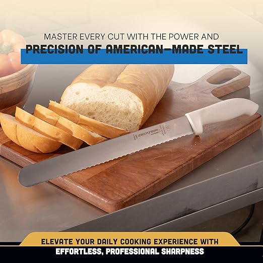 Dexter-Russell SofGrip 12" Scalloped Roast Slicer Knife | 24243 | High-Carbon DEXSTEEL Blade | Non-Slip Soft Rubber Grip Handle | NSF Certified, Stain-Free, Made in USA