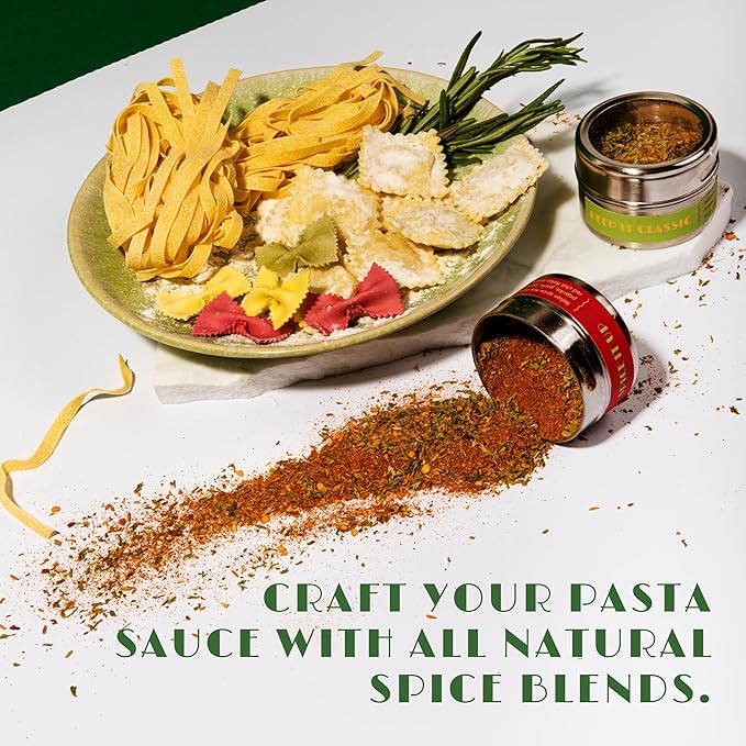 DIY Pasta Making Kit | Gourmet Pasta Set | All-in-One Set with Rolling Pin, Cutting Wheel, Ravioli Stamp, Spices & Pasta Dyes | Great Gift for Beginners and Experienced Cooks