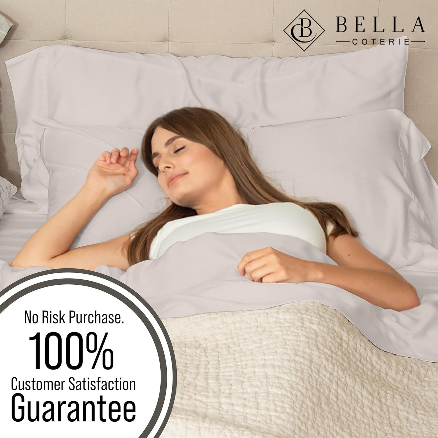 Bella Coterie Luxury Bamboo Viscose Twin Size Sheet Set | 100% Organically Grown | Ultra Soft | Cooling for Hot Sleepers | 18" Deep Pocket [Dune]