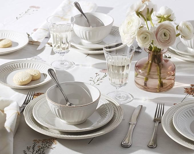 Lenox 895719 French Perle Groove All-Purpose Bowls, Set Of 4 White